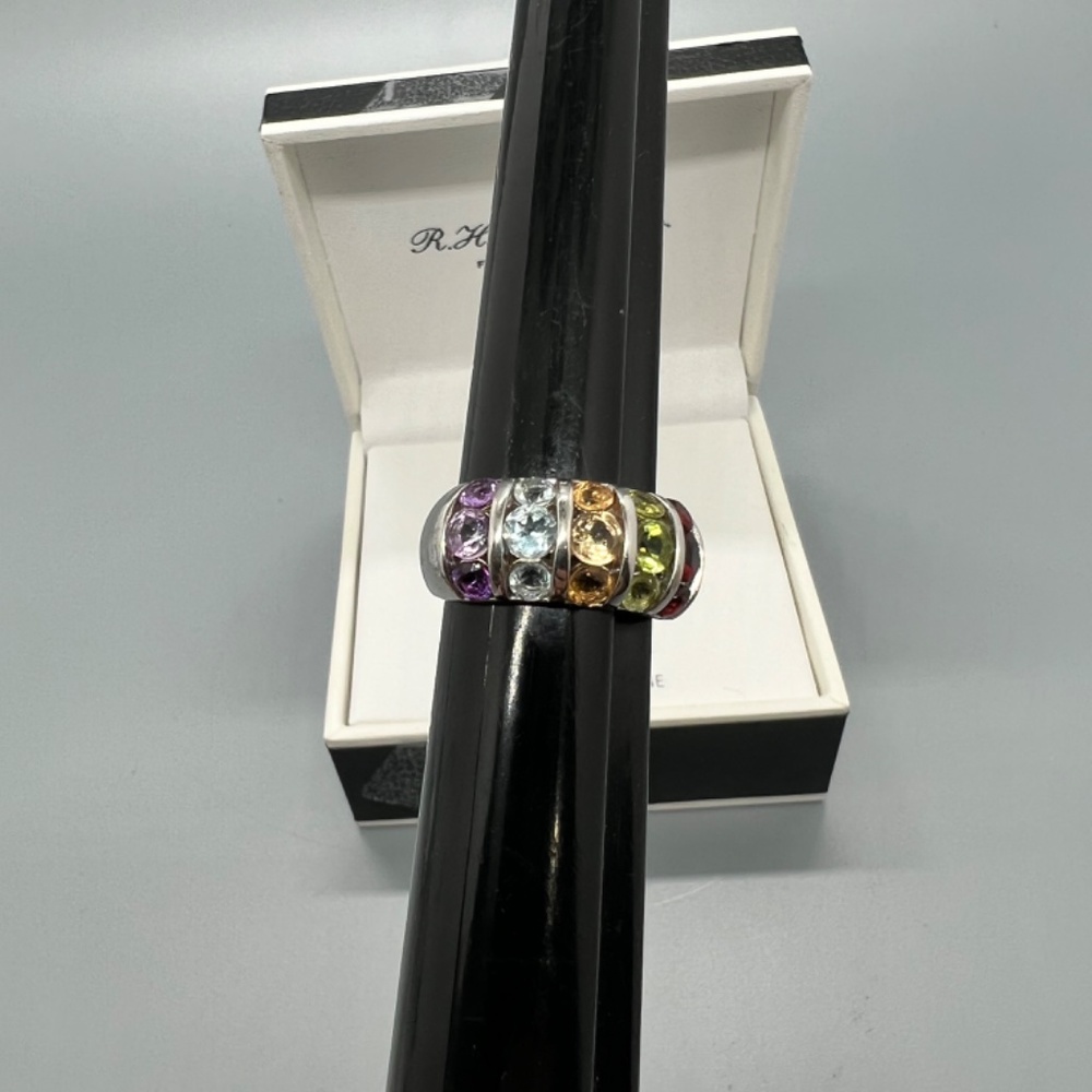 Multi Gemstone Womens Sterling Silver 925 Ring. - Picture 6 of 8
